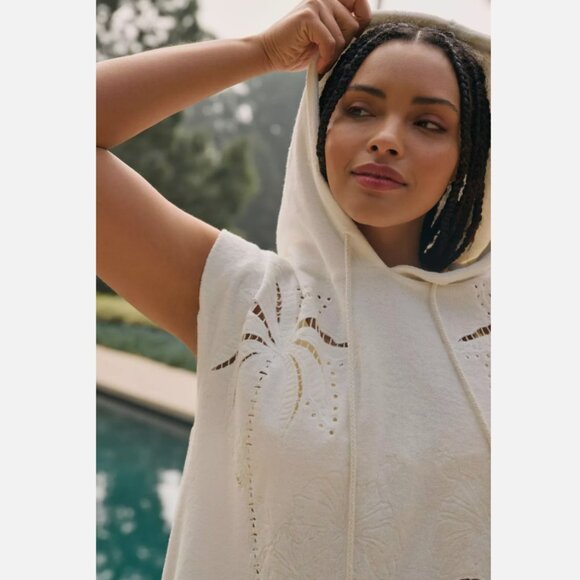 Brand New By Anthropologie Sleeveless Terry Hooded Pullover Top - Picture 6 of 12
